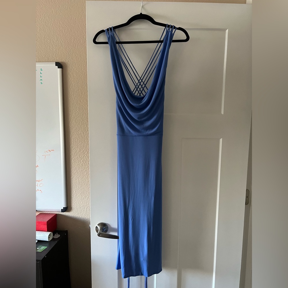 Gorgeous periwinkle Versace strappy backless dress, European size 42